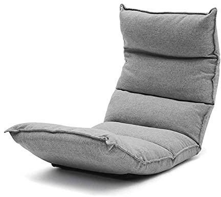 WUTONG Floor Gaming Chair Klappstühle All-in-One-Komfortkissen mit Rückenlehnen-Sitzkissen für Bürostuhl und Zuhause (grau, weiß)