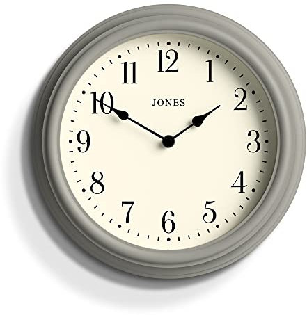 JONES CLOCKS® Venetian wanduhr | Klassische runde Uhr | 30cm | Grau | Arabische ziffern | Traditionelles Design, ideal für küche, Wohnzimmer oder Schlafzimmer