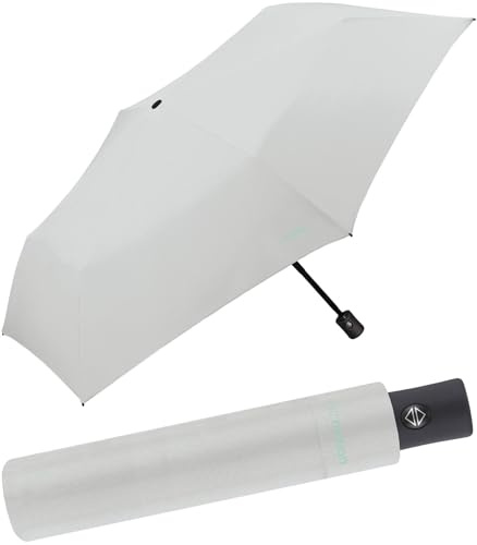 happy rain Air Motion - 174 Gramm Taschenschirm mit Auf-Zu-Automatik superleicht - Grey Rock