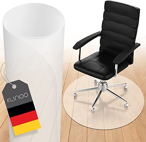 KLINOO Bodenschutzmatte | Bürostuhl Unterlage in milchweiß | Kratzfest | Made in Germany (90cm (rund))