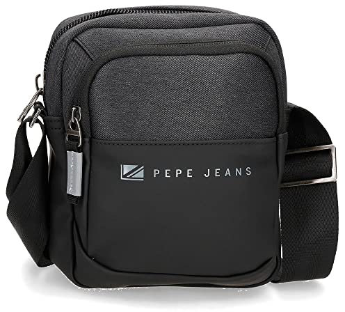 Pepe Jeans Jarvis Bandolera Negro 15x19,5x6 cms Poliéster con detalles en Piel Sintética