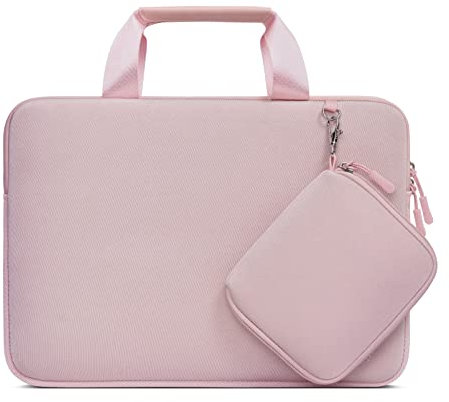 MOSISO Laptoptasche,13-13,3 Zoll Laptop Hülle,Kompatibel mit MacBook Air 1MacBook Air/Pro 13 / Pro 14, HP Dell ASUS,Neopren Computer Tragetasche mit Griff und Abnehmbarer Kleiner Tasche,Rosa