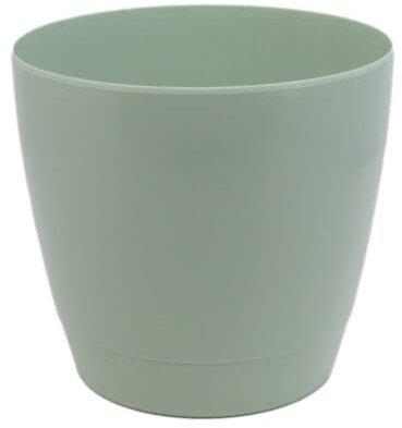 Vision4ever 20cm Round Indoor Pot Plastic Planter Flower Plant Sage Green Home Decor Basket Useful For Garden and Outdoor