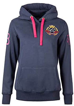 Rydale Ladies Emblem Hoodie Women's 100% Cotton Hoody Overhead Hooded Sweatshirt Jumper 2 Colours (Navy, 10)