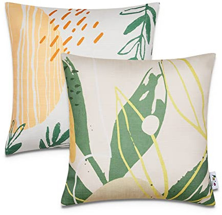 Paco Home 2er Set Kissenbezug 45x45 Dekokissen Kopfkissen Kissenhülle Wetterfest Mehrfarbig Zierkissenbezug Outdoor, Farbe:Beige, Sets:2pcs-Set