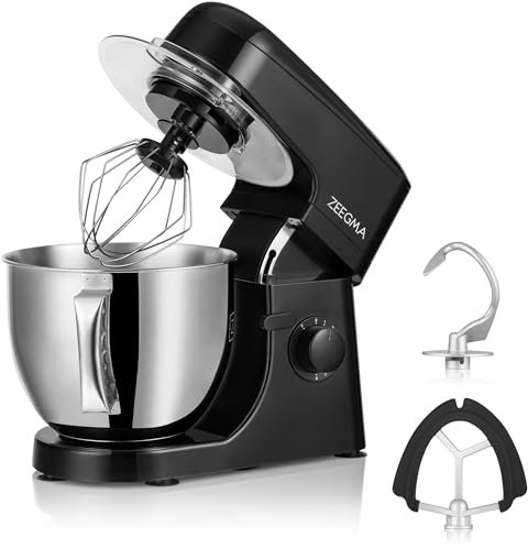 ZEEGMA Planeet MIX Pétrisseur 1800 W Robot multifonction avec bol 5L avec poignée et couvercle, 8 vitesses, avec panneau tactile 3 pièces (Black)