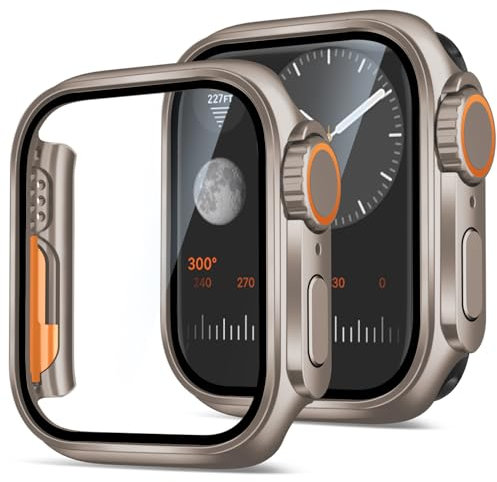 Hülle für Apple Watch Serie 9 8 7 45mm Schutzhülle Hülle mit Displayschutz Werden Sie mit Stil zur iWatch Ultra 2, Hart Schutz Kratzfest Ultradünne Gehäuse für Apple Watch Series 8 7 9 Hülle 45mm Case