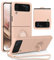 UEEBAI Custodia per Samsung Galaxy Z Flip 3 5G, ultra sottile, in silicone, con supporto ad anello girevole a 360 gradi, supporto magnetico per auto, custodia protettiva in TPU bumper cover – rosa