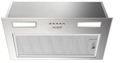 HOTTE ENCASTRABLE - GROUPE FILTRANT INOX 52 CM - 335 m3/h - Evacuation ou Recyclage - Filtres à Charbon Inclus