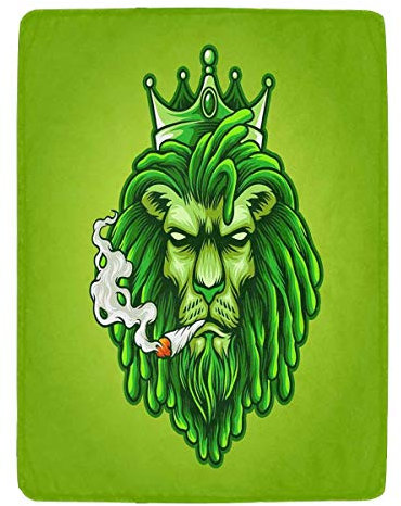 Wohndecke Wärme Kuschel Decke Falten Beständig Sofaüberwurf Decke Für Bett Alle Jahreszeiten Schlafzimmer Das King of Weed-Logo L
