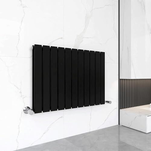 mcc direct Vertical Radiator Double Flat Panel 600x748mm Designer Vertical Radiator(Black)