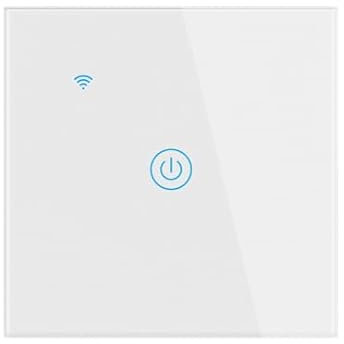 Homekit interruptor de luz inteligente, panel táctil de cristal, funciona con Homekit, control de voz Siri, función de sincronización, estándar ue, línea neutral necesaria 10A (1 gang)