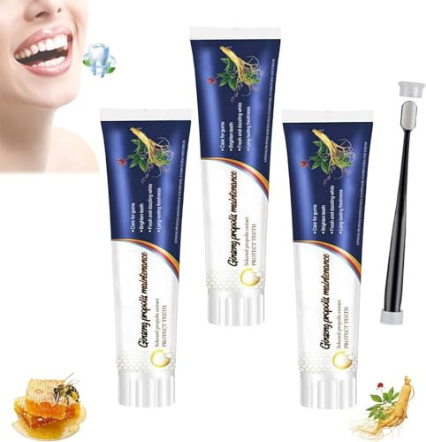 Ginseng-Propolis-Zahnpasta, Zahnaufhellung, Ginseng-Propolis-Zahnpasta, Fleckenentfernung, lose Zahnpflege, Zahnpasta, Tiefenreinigung, Pflege-Zahnpasta (3 Stück)