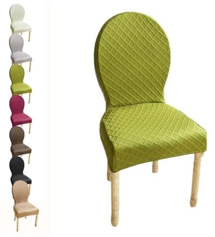 HHONGWYT Stretch Stuhlhussen 4er/6er Set Oben Rund Lehne Stuhlbezug L Lehne Hoch60cm/S Lehne Hoch51CM Stuhlüberzug Stuhlbezüge Nicht Universell Runder Rückenlehne Stuhlschonbezug,F 1pcs,1Small