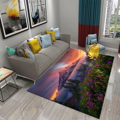 Scenario Naturale Bellissimo Tramonto Sul Mare Tappeto Stampato In 3D Decorazioni Per La Casa Morbida Flanella Tappeto Da Letto Per Bambini Gioca Un Tappeto Gattonare Per 50 X 80 Cm - Pulizia Fa -4J7E