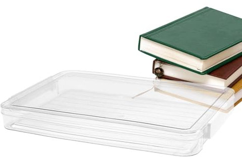 Schreibtisch-Aktenkoffer – transparente Aufbewahrungsbox für Dateien, A4, stapelbar, A4-Papier, transparente Organizer-Box, transparente Tischschublade, stabiler Behälter für Notizbuch, Zertifikate,