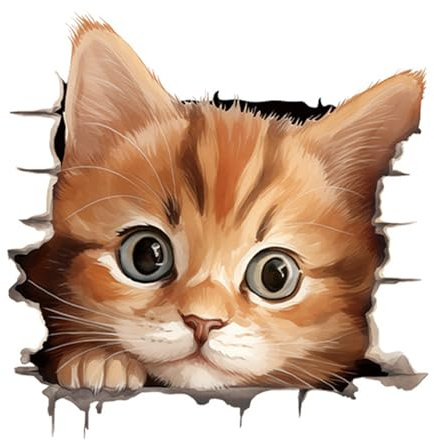 Animal Wall Stickers Girls Cat Decals for Walls PVC Wall Sticker Waterproof Toilet Decal 1030