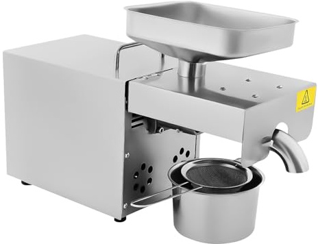 KANBCNG Automatische Ölpresse Öl Maschine, 610 W 220V Elektrisch Ölmühle mit Edelstahl Ölbehälter aus Stahl Intelligente Öltemperaturregelung Elektrische ölpresse für Sonnenblumenkerne