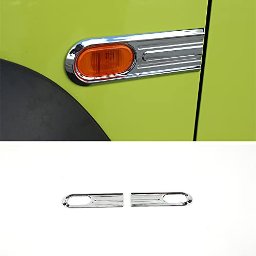 Auto Seite Blinker Licht Abdeckung Dekorative für Suzuki Jimny 2019-2024, ABS Signalleuchte Guare Trim, Seiten Lampe Schutz Zierleiste (Chrom)