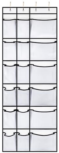 Organizador de Zapatos para Puerta, Zapatero Colgante con 18 bolsillos, almacenamiento de zapatos, Estanteria Puerta Colgante para Calzado, Ropa, Cinturones y Accesorios