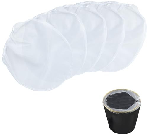 DAJISI 5pcs 1 Gallon Paint Strainer Bag White Fine Mesh Elastic Opening Filter Bags for Paint Gardening Hydroponics