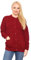 Crazy Fashion Women’s Long Sleeve Winter Chunky Cable Knit Front Button Top Long Sleeve Aran Crew Neck Warm 7 Button Knitted Cardigan Ladies Sweater (Wine,22)