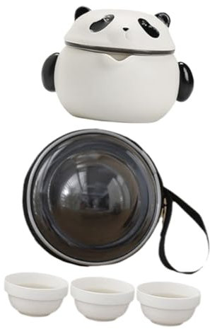 Cabilock Service à Thé De Voyage Kungfu Théière Et Tasses En Céramique Avec Étui De Transport Pour Amateurs De Thé