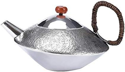 Silver Dish-Shaped Silver Pot Single Pot Sterling Silver 999 Tea Set Household Kung Fu Silver Teapot Small Teapot