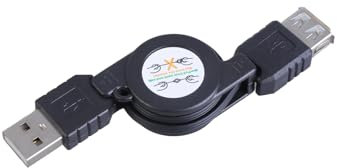 amangul Cavo di prolunga retrattile USB 2.0 maschio a femmina, cavo di ricarica e sincronizzazione dati per tastiere e dispositivi USB