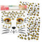 3 Stück Leoparden Tattoo Gesicht, Gesichtstattoo Karneval, Gesichtstattoo Leopard, Leoparden Sticker Gesicht, Leopard Tattoo Gesicht, Leoparden Aufkleber Gesicht, Leopard Schminke für Karneval Party