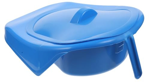 Plastik Bettpfanne mit Griff und Deckel, Kompakt für Pflege