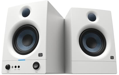PreSonus Eris 4.5BT Gen 2, Studio Monitor Speakers with Bluetooth, Pair, 4.5 Inch, 2-Way, Powered Desktop Speakers for Multimedia, Gaming, Studio-Quality Music Production, 50W Power - White