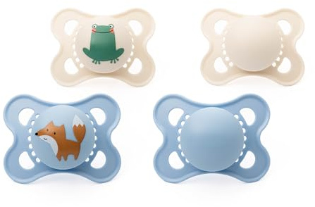 MAM Original Dummies, 0-6M, 4 Pack, Orthodontic Design, Boy