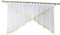 Joyswahl Voile Scheibengardinen Kuvertstore Gardinen mit Kräuselband »Flora« Kurzstore mit farbigen Satinband Vorhänge BxH 300x100cm Sand 1er Pack