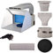 Cabine de Peinture Portable avec Plateforme pivotante, Cabine de pulvérisation avec éclairage LED, réglage de Puissance, Cabine de Peinture Transparente, système d'aspiration