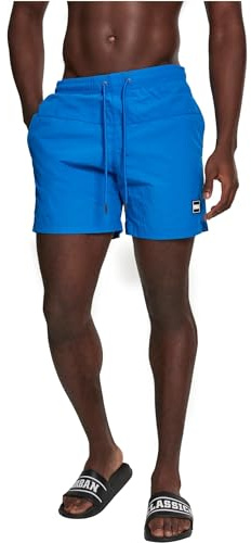 Urban Classics Herren Block Swim Shorts – Badeshorts mit Kordelzug & Taschen, schnelltrocknend, ideal für Strand, Pool & Urlaub,Cobalt Blue,3XL