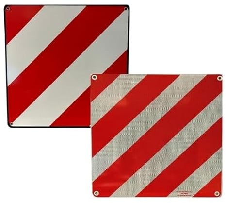 WARNTAFEL 2IN1 ALU 50x50 cm für ITALIEN & SPANIEN | Hochwertig und 100% rechtskonform für Italien mit Prüfung durch das MINISTERO INFRASTRUTTURE TRASPORTI | Warnschild für Fahrradträger