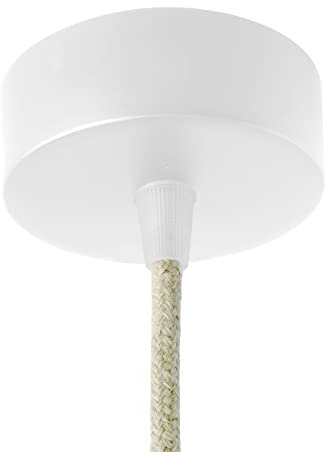 AMARCORDS - Auvent de plafond en métal, cache fil pour lustre couleur BLANC, boîtier de lampe complet avec accessoires serre-câbles, vis et support de plafond. Diamètre 77mm hauteur 26mm