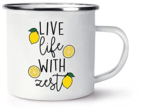 Live Life Con Zest Limone Smalto Tazza