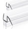 2Pcs Shower Door Seal Strip for 6mm Glass - Covers up to 6mm Gap - Ultra Clear Bath Shower Screen Seal Replacement with 100cm Adjustable Length, Transparent