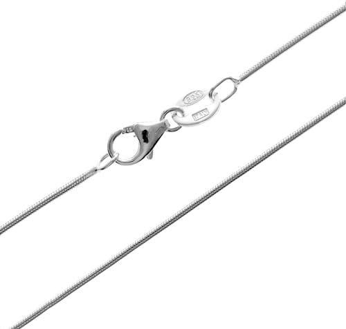 SilverAmber Jewellery UK - 925 Sterling Silver 14 Inch Delicate Italian Classic Round Snake - 0.7 mm Chain Necklace - GCH01014