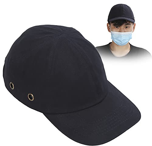 Baseball Anstoßkappe, Schützender Arbeitsschutzhelm Kopfschutz – Stoßdämpfendes Innenhelm Design (schwarz)