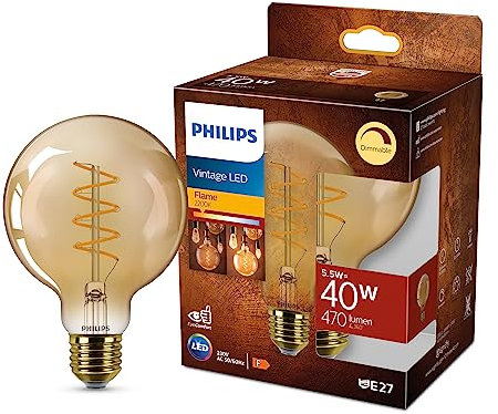 Philips LEDclassic E27 Lampe Gold, ersetzt 40W, warmweiß (2200 Kelvin), Dekolampe, dimmbar