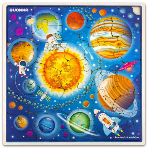 QUOKKA Spielzeug Puzzle ab 3 4 5 Jahre - 28-Teiliges Montessori Holzpuzzle Spiele für Kinder - Geschenk Kinderspielzeug für Mädchen and Junge ab 6 7 mit Raum