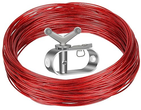 KATREU Drahtspannseil für Poolplanen, Drahtseil Spanner mit Drahtseil (21m Lang, Φ2mm), Spannschloss für Seil Poolabdeckung, Spanner Drahtseil, Spanndrahtseil für Befestigung Poolabdeckung