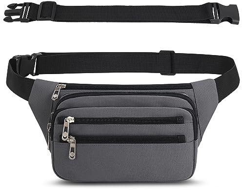 IHIGOGOFA Bauchtasche Gürteltasche Hüfttasche mit Einem 60 cm Verlängerten Gürtel Unisex Modern Umhängetaschen Handytasche für Outdoor Reise Wandern Hundetraining Damen und Herren (Grau#1)
