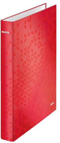 Leitz WOW 42410026 Ringbuch 2, bis zu 250 Blatt, Rücken 40 mm, A4, rot