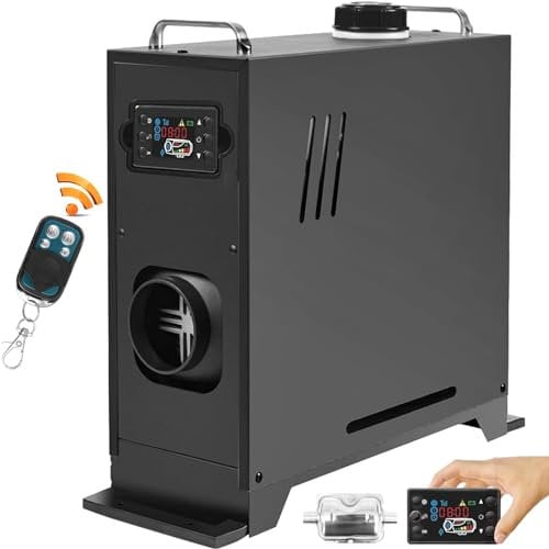 EVGTTI Diesel Air Heater, 12V 5KW-8KW Diesel Parking Heater with LCD Display, Muffler Thermostat Remote Control, Diesel Air Heater for Cars, Boats, Trucks
