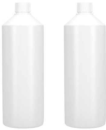 TEC 1 Litre Plastic Bottles HDPE UK Made Non Leak Screw Lids Caps 28mm 30% Recycled Water Chemicals Empty (2)