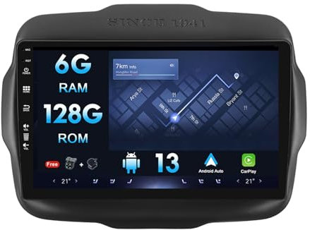 MISONDA Android 14 Autoradio 2 Din da 9 pollici IPS per Jeep Renegade 2015-2019 Radio con supporto GPS Navi Bluetooth | DAB+ |DSP |Android Auto |WLAN |4G|MirrorLink |RDS|USB 6G+128G